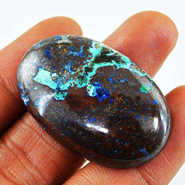 gemsmore:Genuine Azurite Oval Shape Untreated Loose Gemstone
