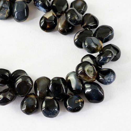 gemsmore:Genuine Black Onyx Beads Strand