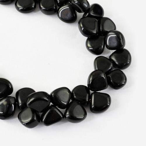 gemsmore:Genuine Black Onyx Beads Strand