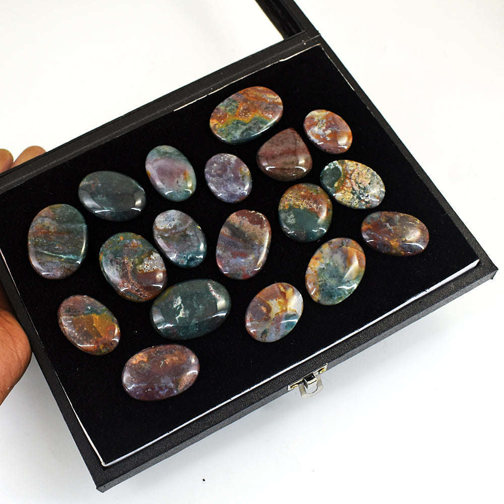 gemsmore:Genuine Bloodstone Untreated Gemstone Cabochon Lot