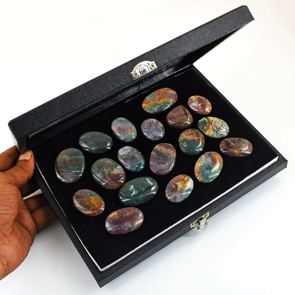 gemsmore:Genuine Bloodstone Untreated Gemstone Cabochon Lot
