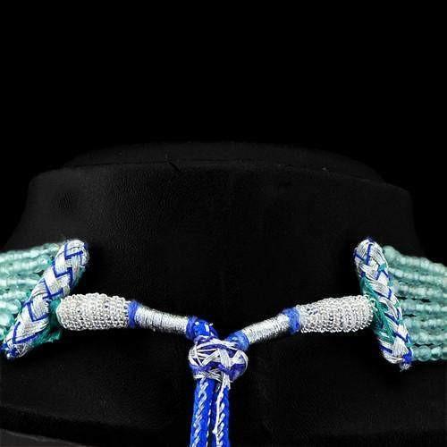 gemsmore:Genuine Blue Apatite 7 Line Beads necklace