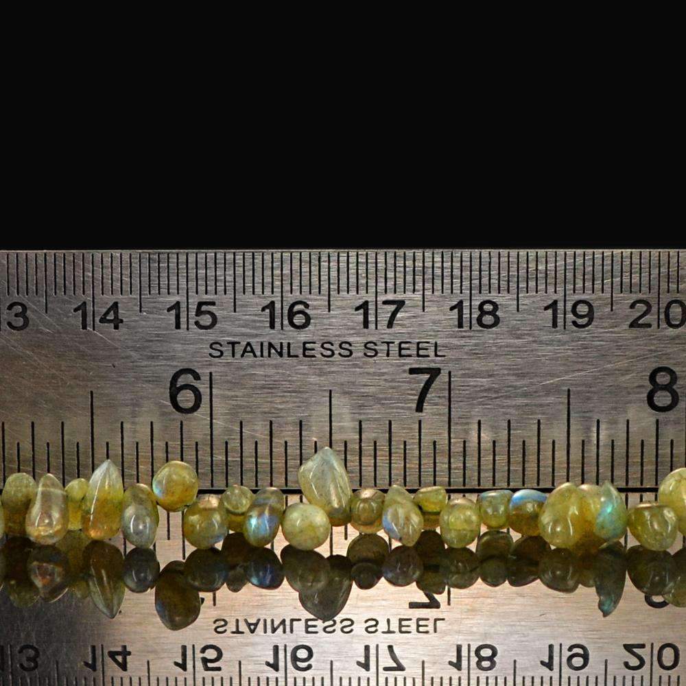 gemsmore:Genuine Blue Flash Labradorite Beads Strand Natural Drilled