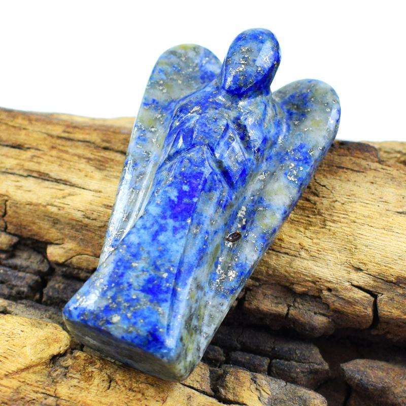 gemsmore:Genuine Blue Lapis Lazuli Carved Healing Angel Gemstone