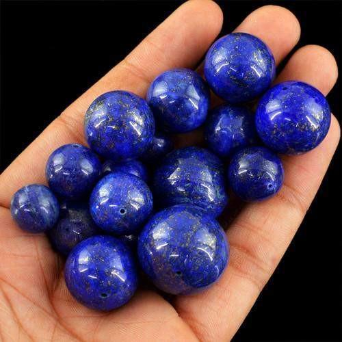 gemsmore:Genuine Blue Lapis Lazuli Drilled Beads Lot