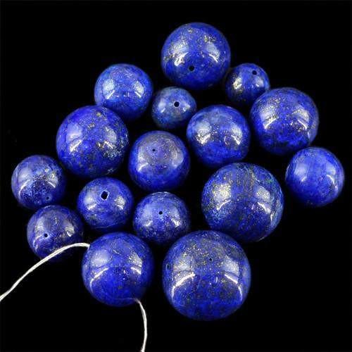 gemsmore:Genuine Blue Lapis Lazuli Drilled Beads Lot
