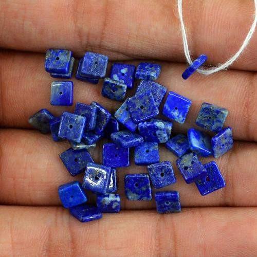 gemsmore:Genuine Blue Lapis Lazuli Drilled Beads Lot