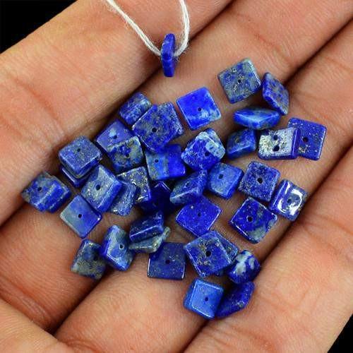 gemsmore:Genuine Blue Lapis Lazuli Drilled Beads Lot