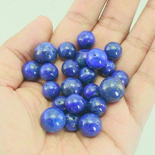 gemsmore:Genuine Blue Lapis Lazuli Drilled Beads Lot