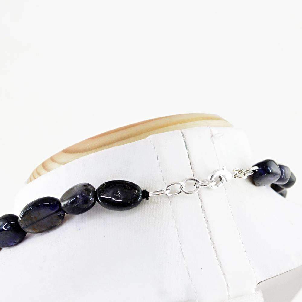 gemsmore:Genuine Blue Tanzanite Necklace Natural 20 Inches Long Untreated Beads