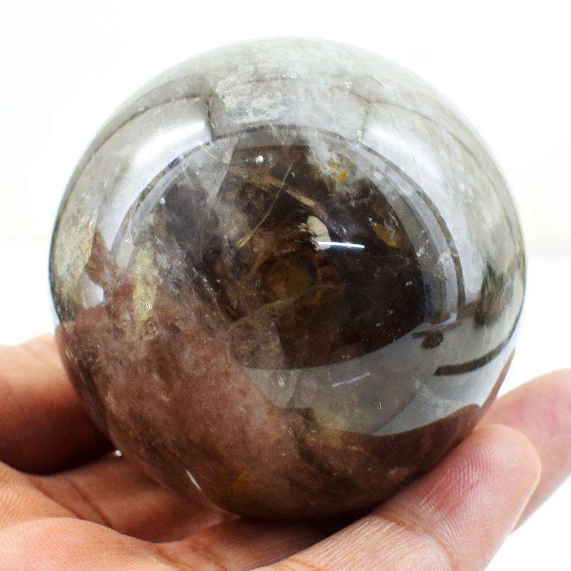 gemsmore:Genuine Carved Rutile Quartz Crystal Healing Sphere