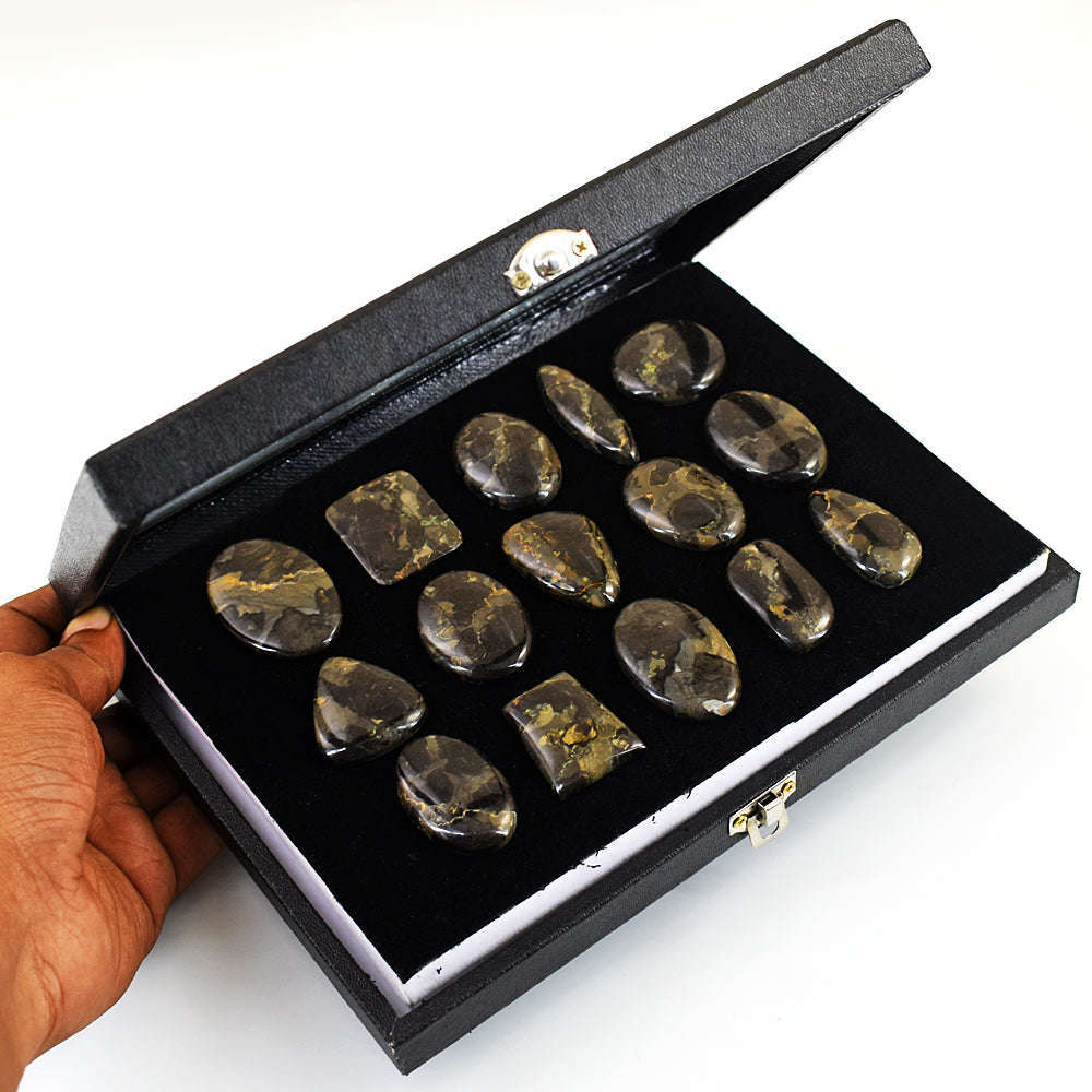 gemsmore:Genuine Conglomerate Jasper Untreated Gemstone Cabochon Lot