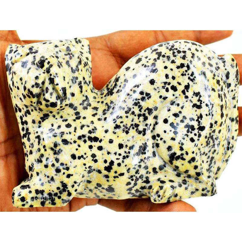 gemsmore:Genuine Dalmation Jasper Hand Carved Doggy