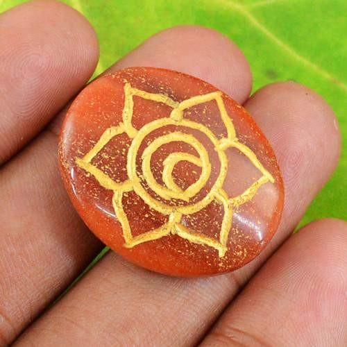 gemsmore:Genuine Designer Chakra Orange Carnelian Gemstone