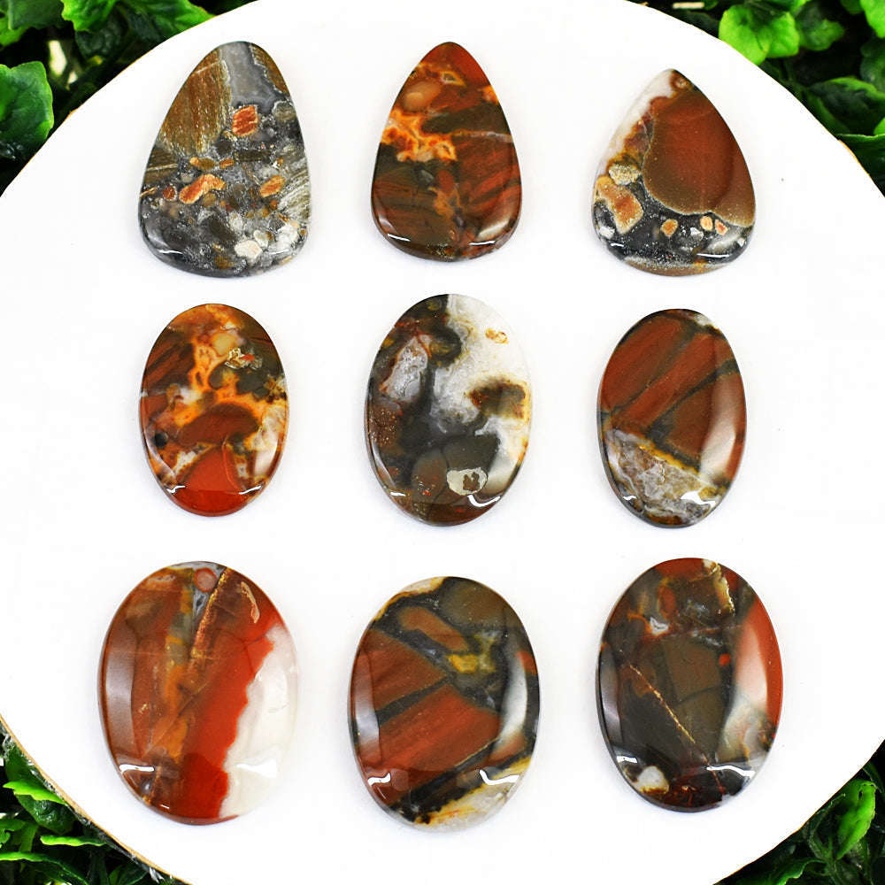 gemsmore:Genuine Dragon Bloodstone Untreated Gemstone Cabochon Lot