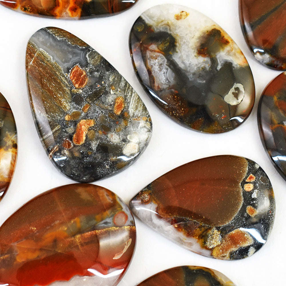 gemsmore:Genuine Dragon Bloodstone Untreated Gemstone Cabochon Lot