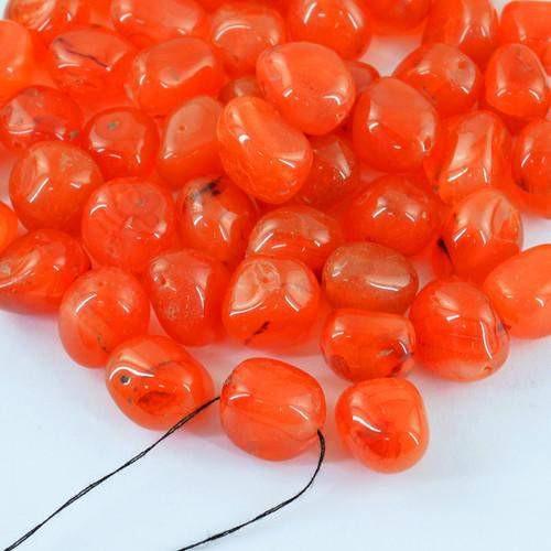 gemsmore:Genuine Drilled Orange Carnelian Beads Gemstone Lot