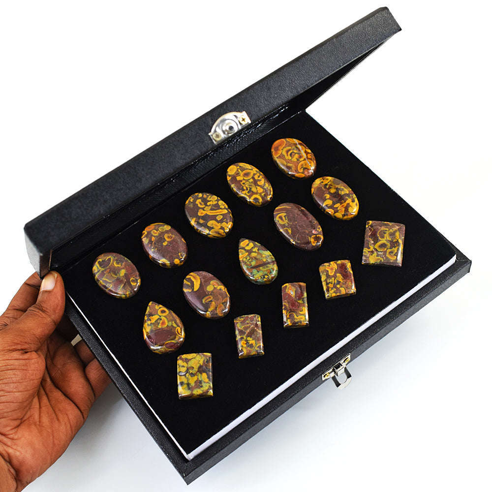 gemsmore:Genuine Fruit Jasper Untreated Gemstone Cabochon Lot