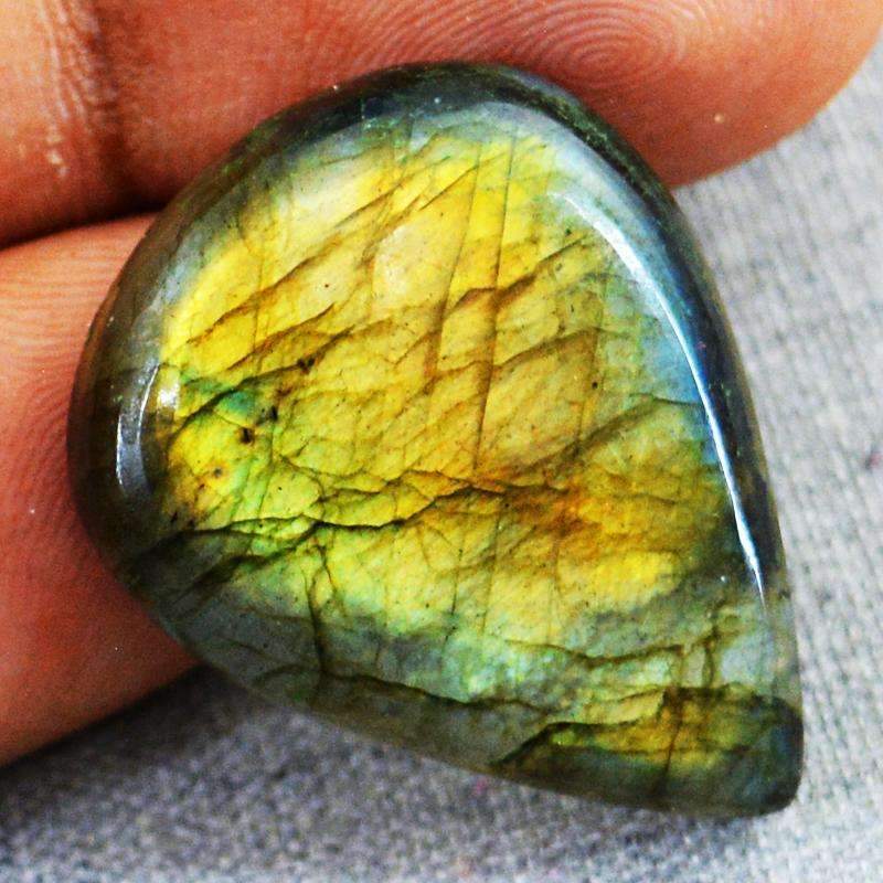 gemsmore:Genuine Golden Flash Labradorite Gemstone - Natural Pear Shape