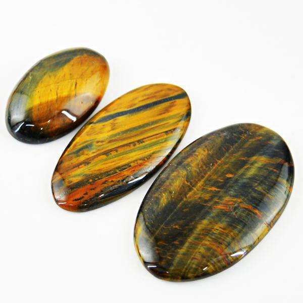 gemsmore:Genuine Golden Tiger Eye Oval Shape Loose Gemstone Lot
