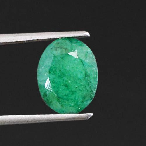 gemsmore:Genuine Green Emerald Faceted Gemstone