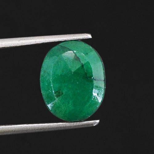 gemsmore:Genuine Green Emerald Faceted Gemstone