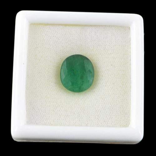 gemsmore:Genuine Green Emerald Faceted Gemstone
