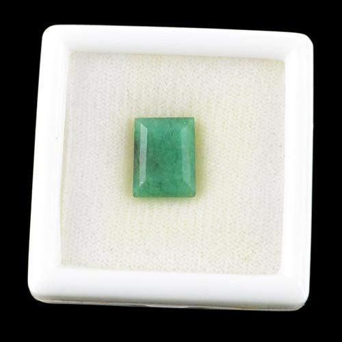 gemsmore:Genuine Green Emerald Faceted Gemstone