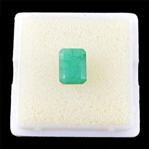 gemsmore:Genuine Green Emerald Faceted Gemstone