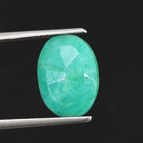 gemsmore:Genuine Green Emerald Faceted Gemstone