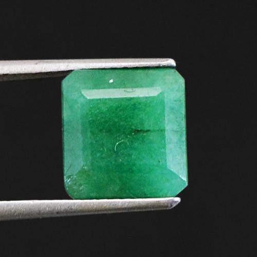 gemsmore:Genuine Green Emerald Faceted Gemstone