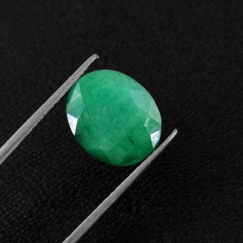 gemsmore:Genuine Green Emerald Faceted Gemstone