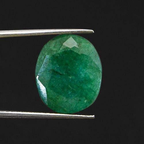 gemsmore:Genuine Green Emerald Oval Faceted Gemstone