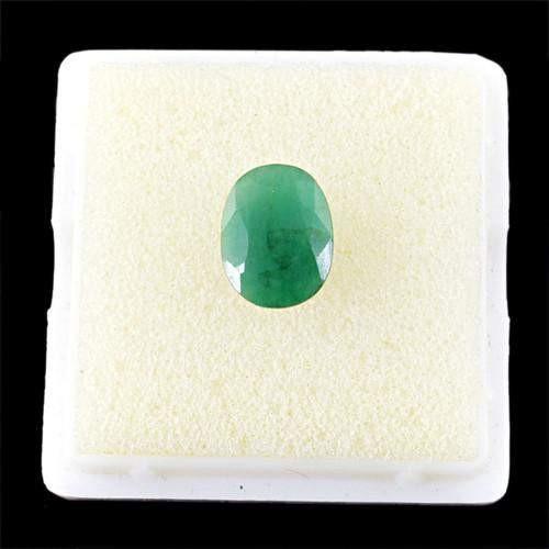 gemsmore:Genuine Green Emerald Oval Faceted Gemstone