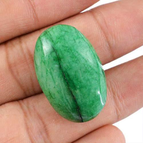 gemsmore:Genuine Green Emerald Oval Shaped Gemstone