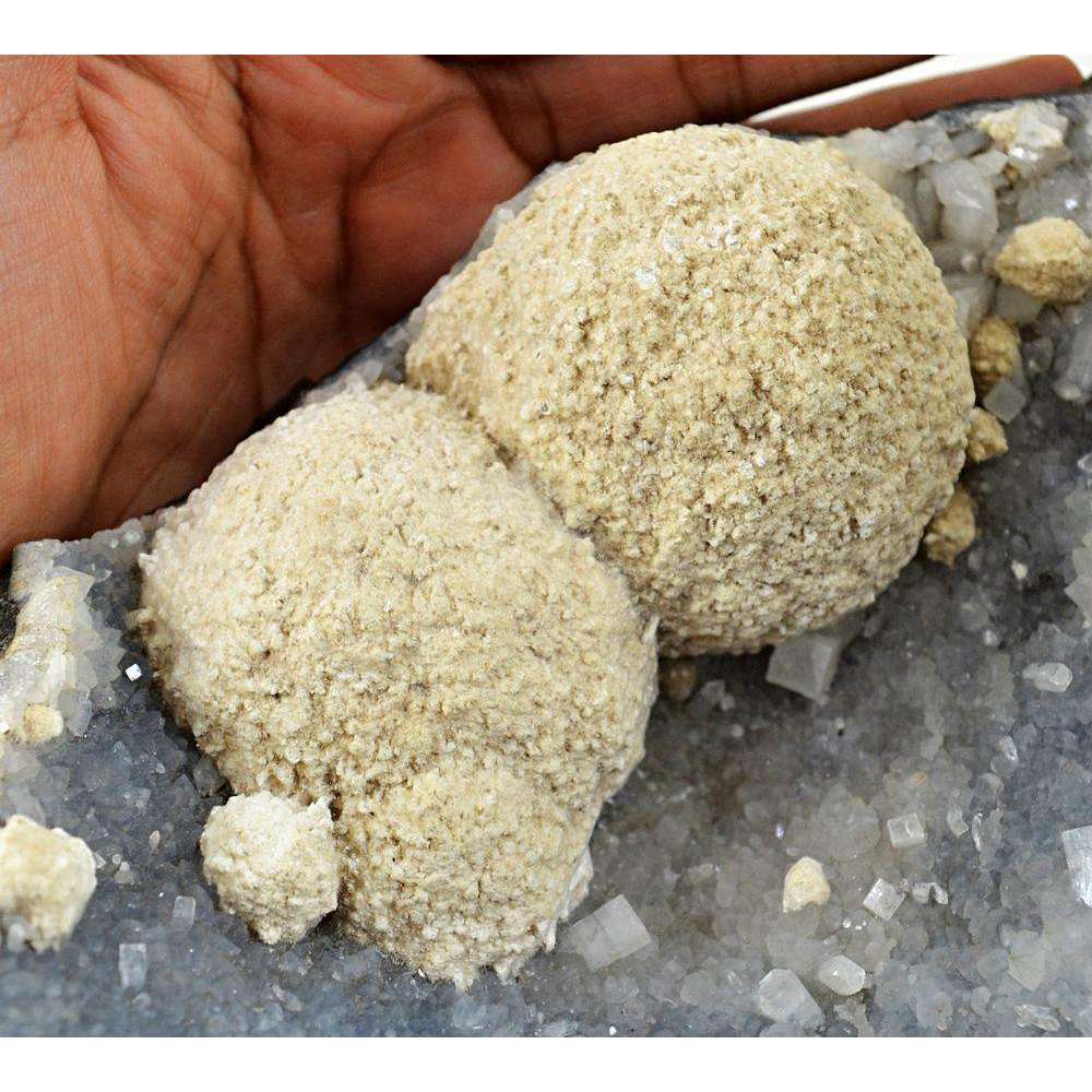 gemsmore:Genuine Himaliyan Cluster Druzy Rock Carved Rough