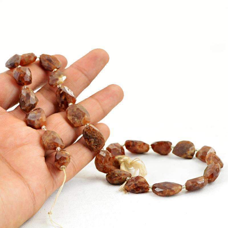 gemsmore:Genuine Indian Opal Drilled Beads Strand Natural Faceted