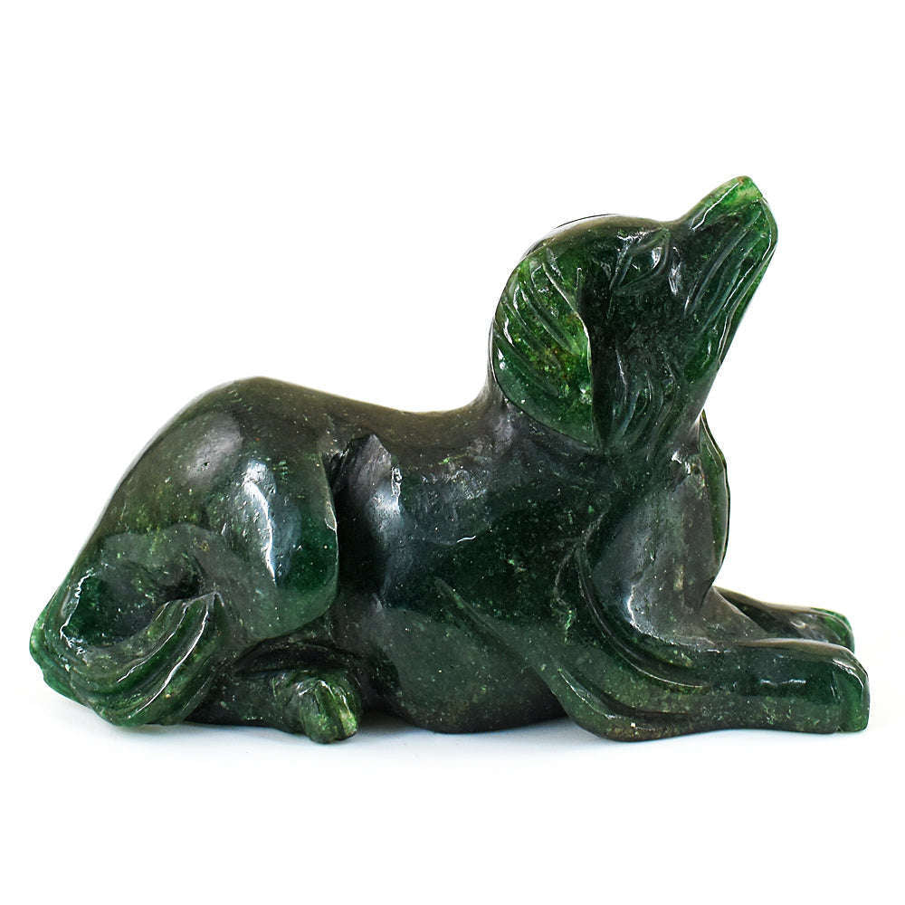 gemsmore:Genuine Jade  Hand Carved Genuine Crystal Gemstone Carving Dog