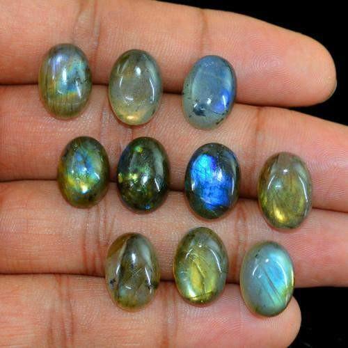 gemsmore:Genuine Labradorite Oval Shaped Gemstone Lot