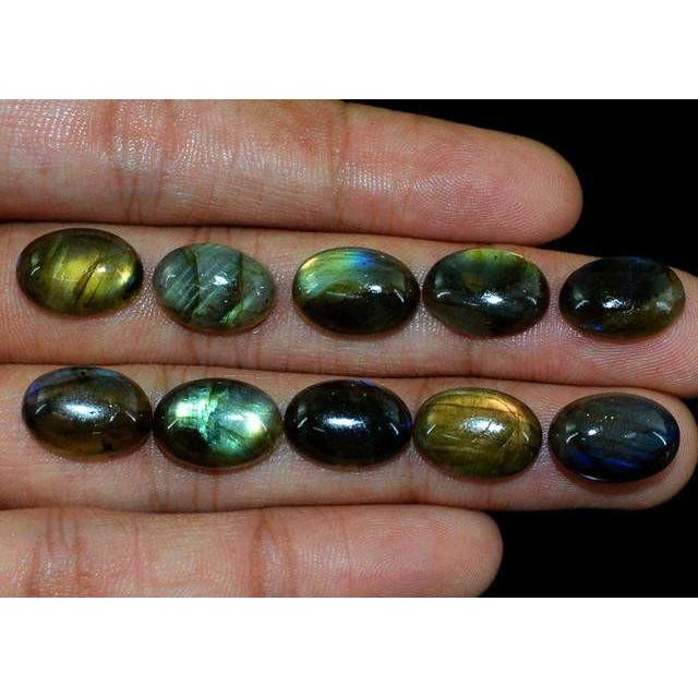 gemsmore:Genuine Labradorite Oval Shaped Gemstone Lot