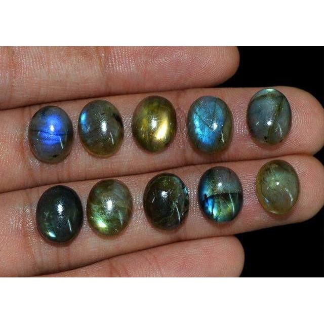 gemsmore:Genuine Labradorite Oval Shaped Gemstone Lot
