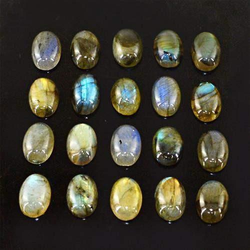 gemsmore:Genuine Labradorite Oval Shaped Gemstone Lot