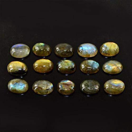 gemsmore:Genuine Labradorite Oval Shaped Gemstone Lot
