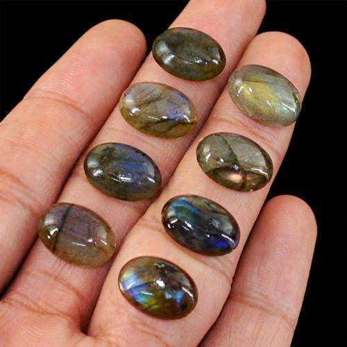 gemsmore:Genuine Labradorite Oval Shaped Gemstone Lot