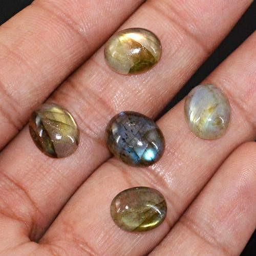 gemsmore:Genuine Labradorite Oval Shaped Gemstone Lot