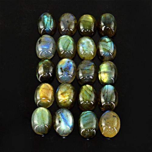 gemsmore:Genuine Labradorite Oval Shaped Gemstone Lot