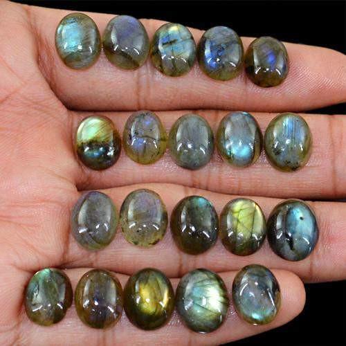 gemsmore:Genuine Labradorite Oval Shaped Gemstone Lot