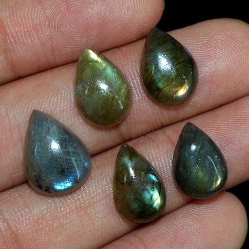 gemsmore:Genuine Labradorite Pear Shaped Gemstone Lot