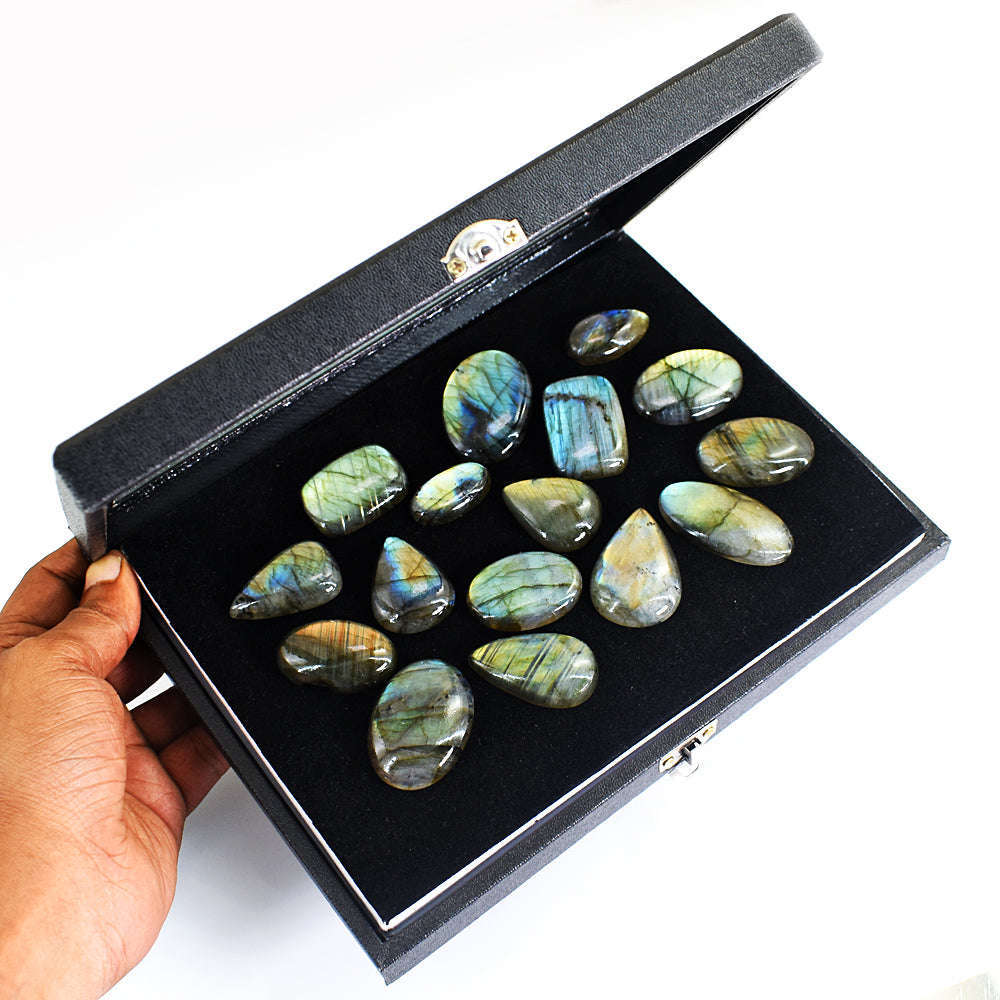 gemsmore:Genuine Labradorite Untreated Gemstone Cabochon Lot