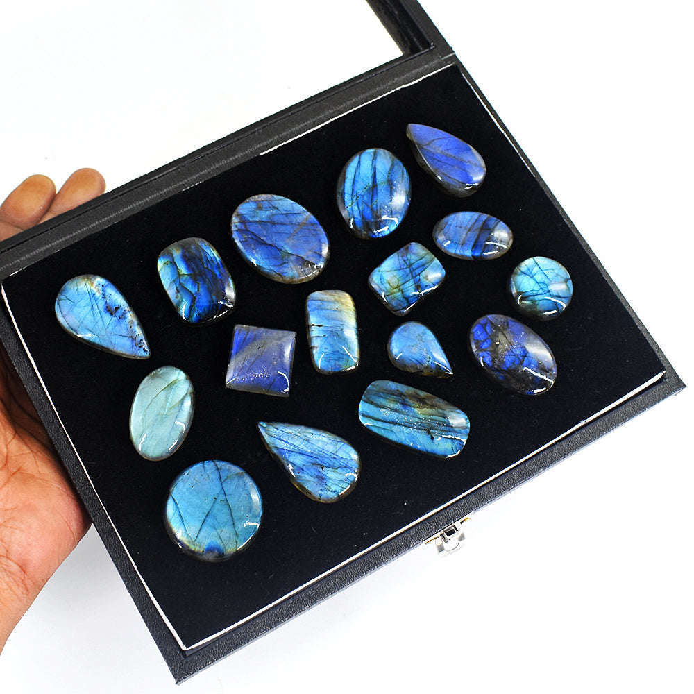 gemsmore:Genuine Labradorite Untreated Gemstone Cabochon Lot
